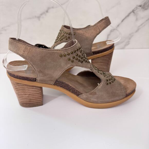 Dansko Womens Deandra Slingback Studded Sandals Size 38 / 7.5-8 Leather Shimmer - Picture 4 of 9